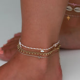 Anklet bracelet love Ibiza heart champagne